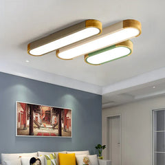 Low Ceiling Light For Bedroom Wood+macaron Wood Led