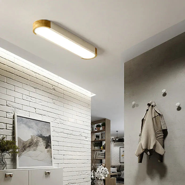 Low Ceiling Light For Bedroom Wood+macaron Wood Led