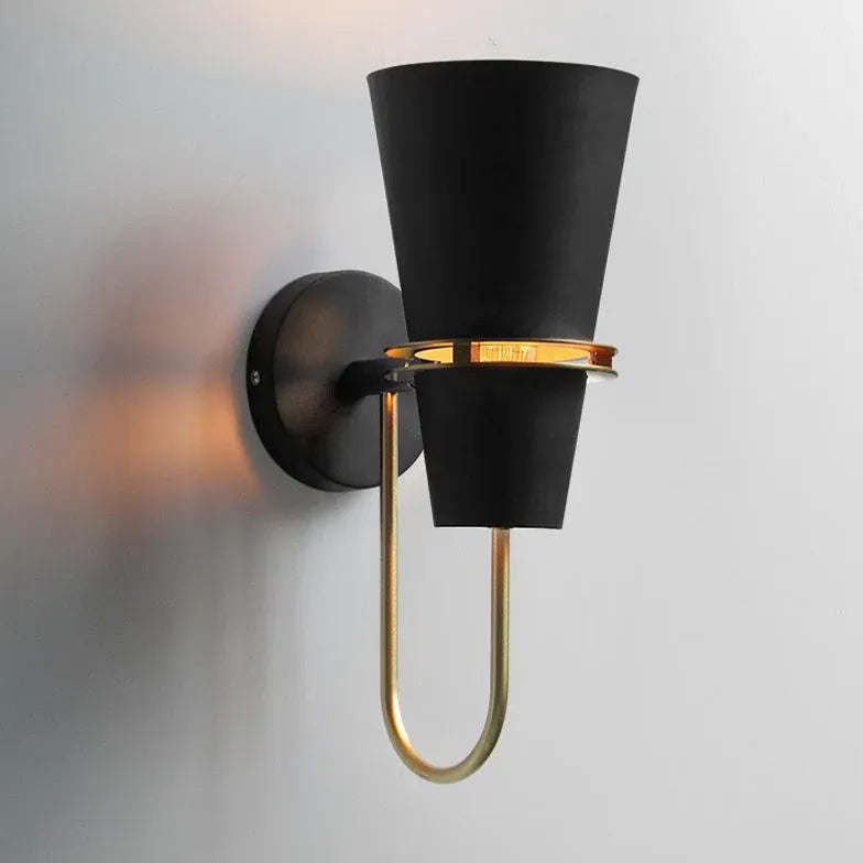 Black Single Arm Wall Light For Bathroom Cone Morandi Metal Ip44