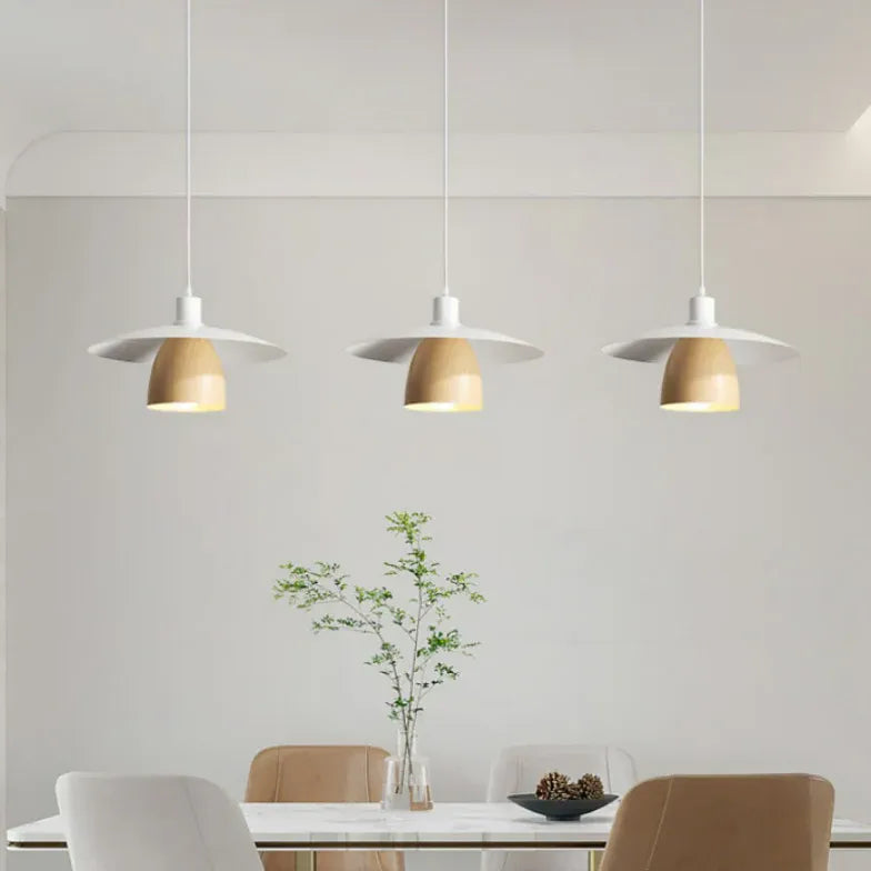 White Light Single Pendant For Bedroom Morandi Metal