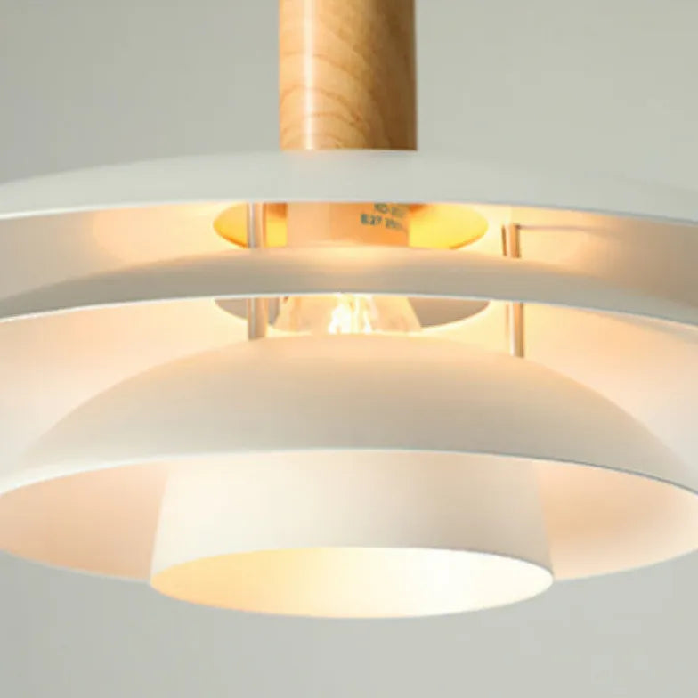 White Light Single Pendant For Bedroom Morandi Metal