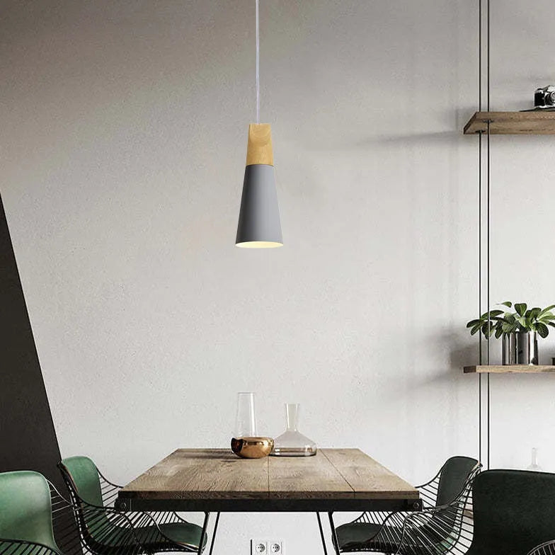 Morandi Multi-shaped Wood And Metal Pendant Light