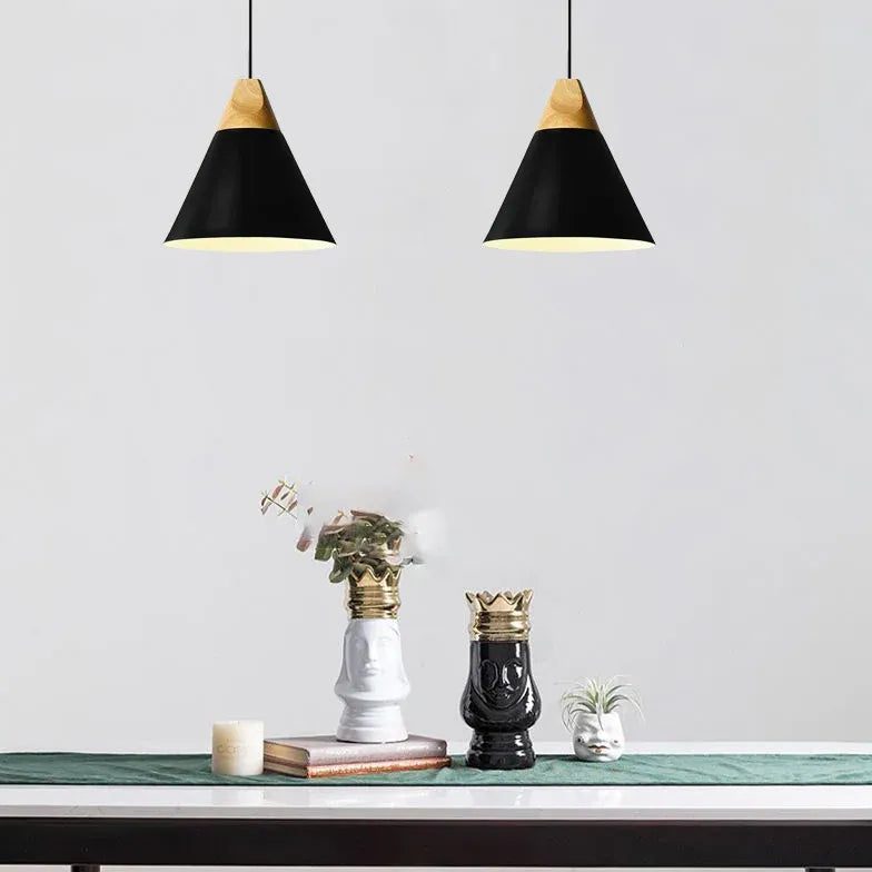 Morandi Multi-shaped Wood And Metal Pendant Light