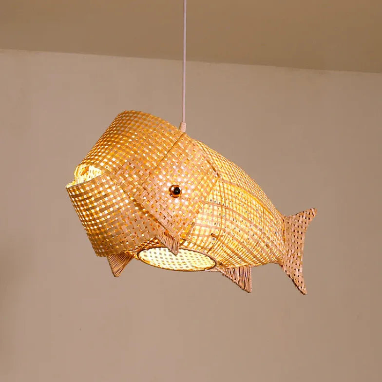 Muto Art Deco Rattan Pendant Light