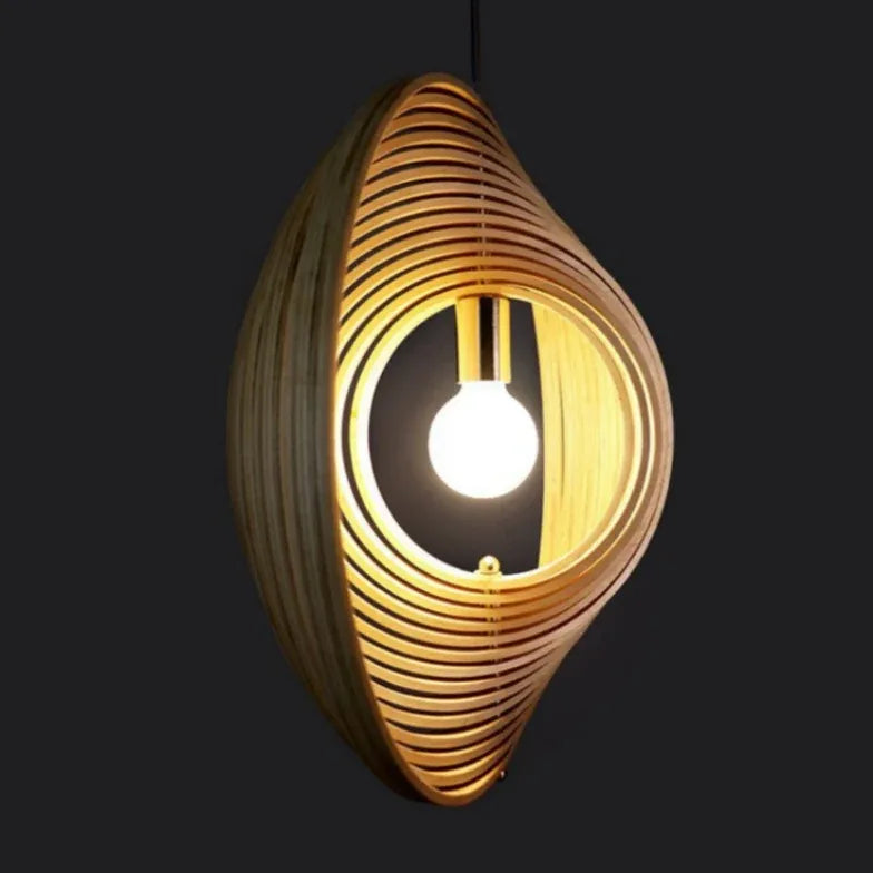 Black Light Single Pendant For Bedroom Muto Wood Without Bulbs Led Ip20