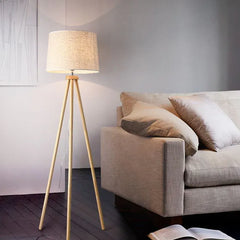 White Tripod Floor Lamp For Bedroom Cylinder Muto Wood