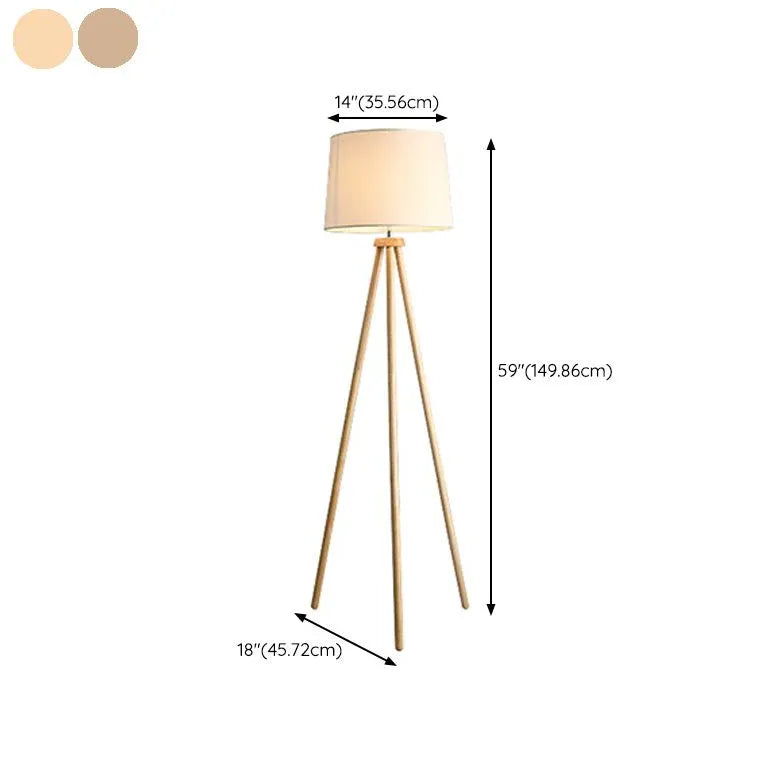 White Tripod Floor Lamp For Bedroom Cylinder Muto Wood