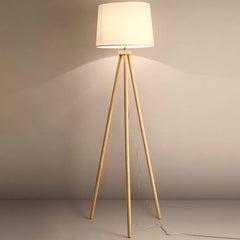 White Tripod Floor Lamp For Bedroom Cylinder Muto Wood