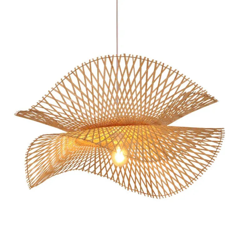 Natural Hat Rattan Bamboo Light Single Pendant