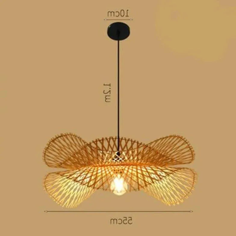 Natural Hat Rattan Bamboo Light Single Pendant