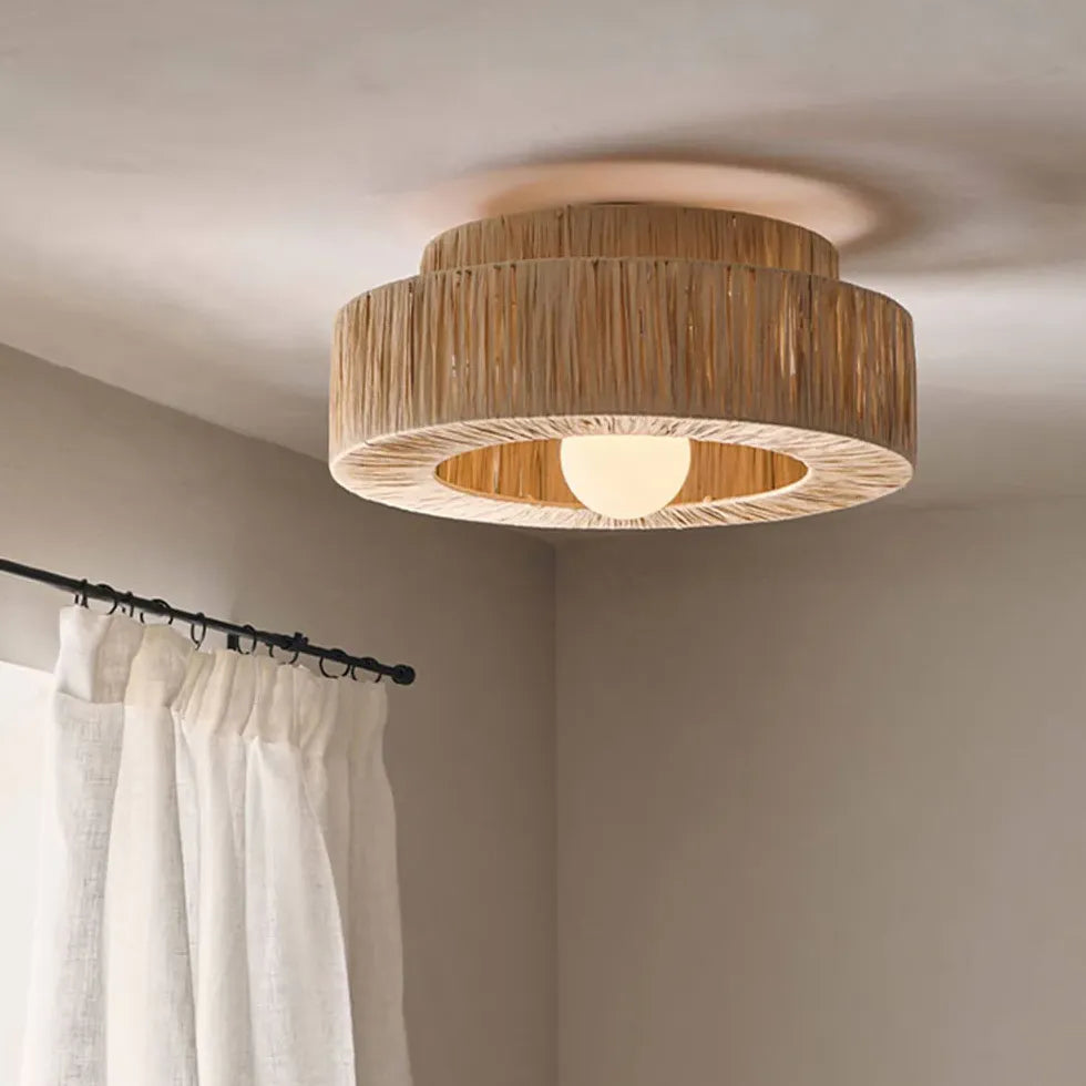 Light Single Pendant For Bedroom Muto Rattam Metal & Rattan