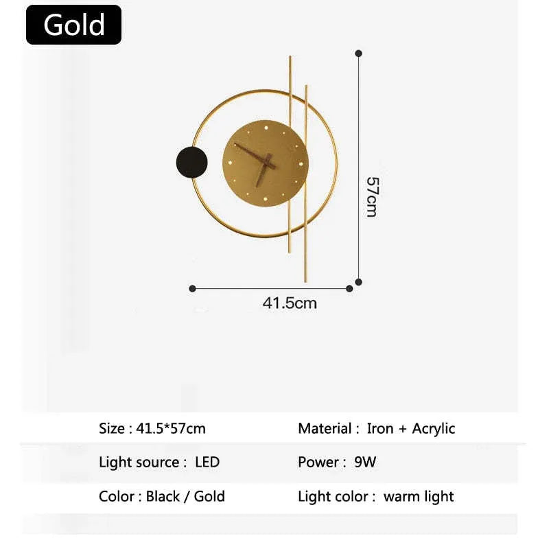 Moderne Wandleuchten Flur skandinavische runde Wanduhr