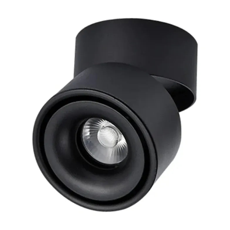 Black Spotlight For Office Round Northern Europe Metal Led