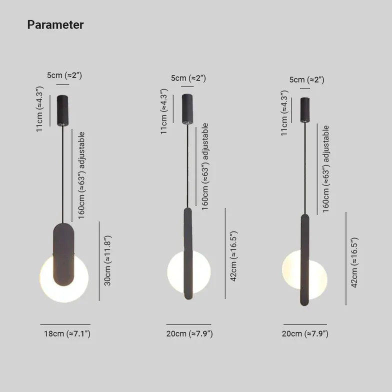 Black Light Single Pendant For Study Room Nyla Metal & Acrylic Ip20