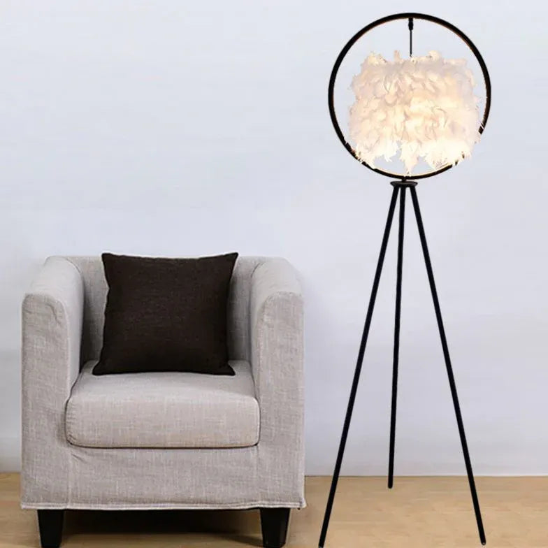 Black Tripod Floor Lamp For Bedroom O'moore Metal Ip20 Plug Led