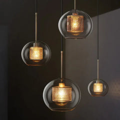 Bedside Pendant Light For Bedroom Oneal Metal & Glass