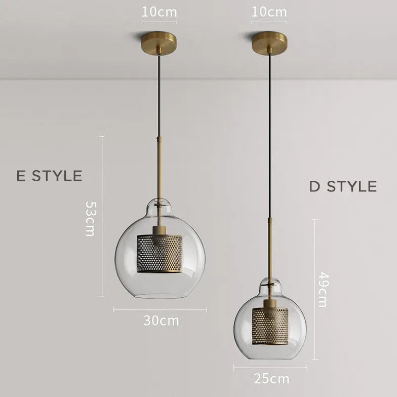 Bedside Pendant Light For Bedroom Oneal Metal & Glass