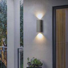 White Outdoor Wall Light Square Orr Cement Led