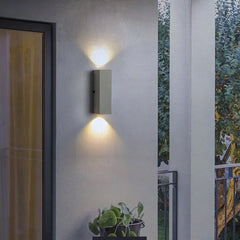 White Outdoor Wall Light Square Orr Cement Led