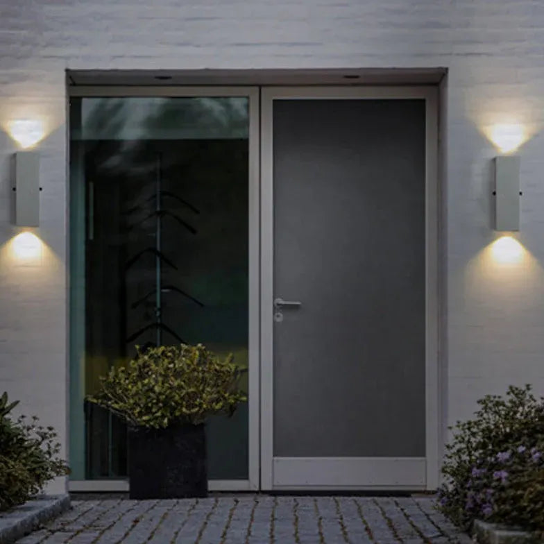 White Outdoor Wall Light Square Orr Cement Led