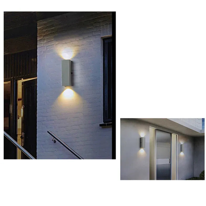 White Outdoor Wall Light Square Orr Cement Led