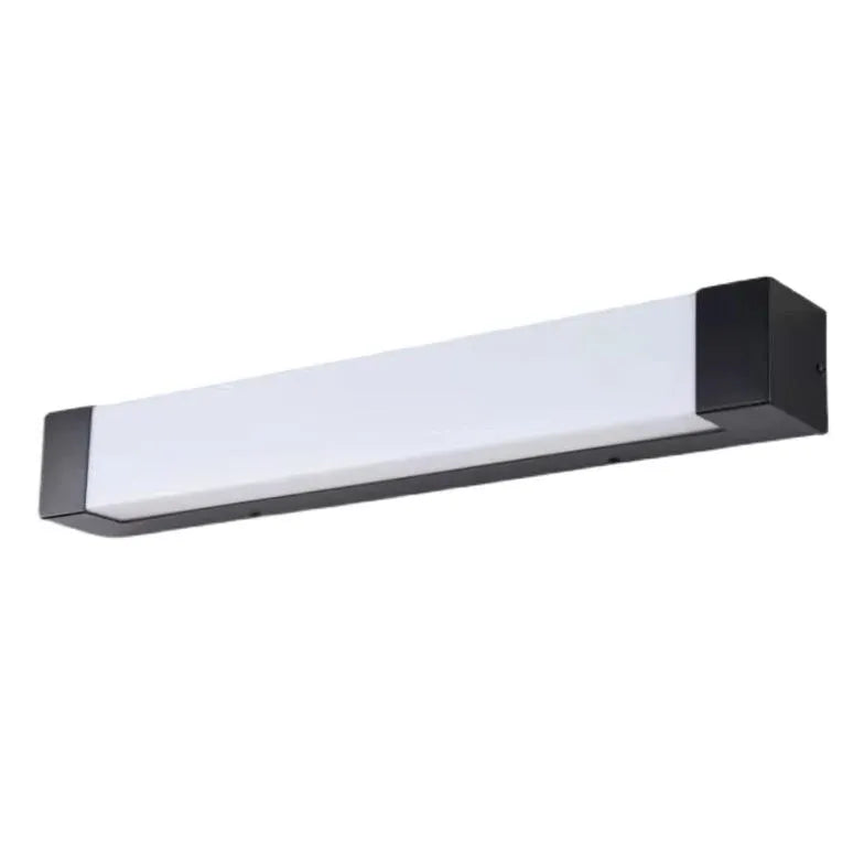 Black Outdoor Wall Light For Bathroom Linear Orr Metal & Acrylic Cool White