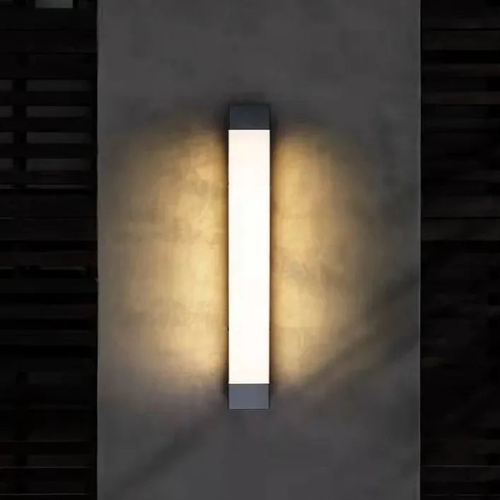 Black Outdoor Wall Light For Bathroom Linear Orr Metal & Acrylic Cool White