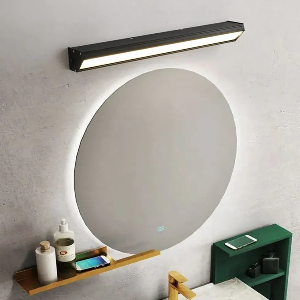 Black Mirror Light For Bathroom Linear Orr Acrylic Ip44 Led Cool White