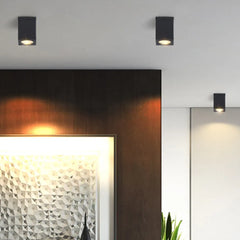 Black Flush Light Orr Metal & Glass Led Warm White