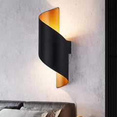 Black Outdoor Wall Light For Bedroom Modern Metal