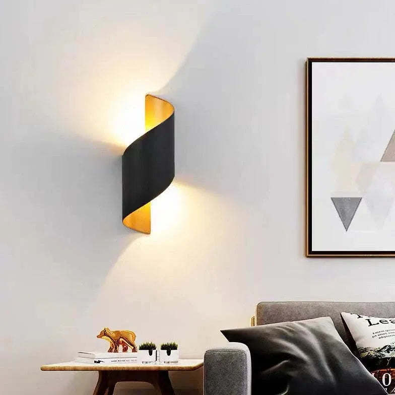 Black Outdoor Wall Light For Bedroom Modern Metal