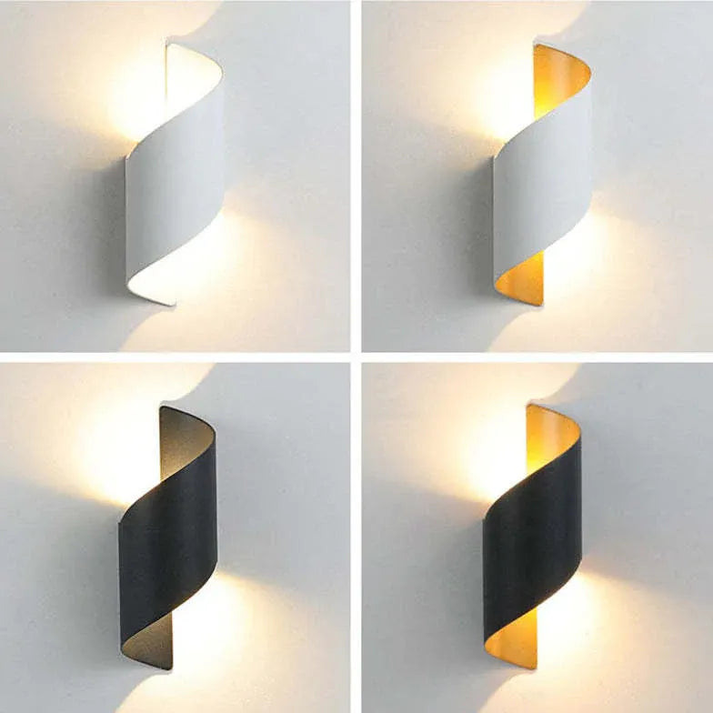 Black Outdoor Wall Light For Bedroom Modern Metal