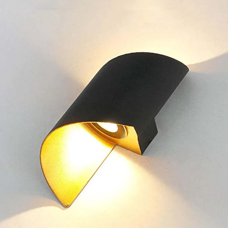 Black Outdoor Wall Light For Bedroom Modern Metal