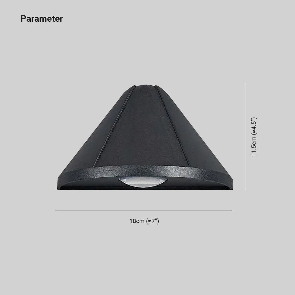 Black Outdoor Wall Light Cone Outdoor Metal