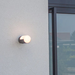 Black Outdoor Wall Light Orr Metal & Acrylic Led Ip65 Warm White Outdoor