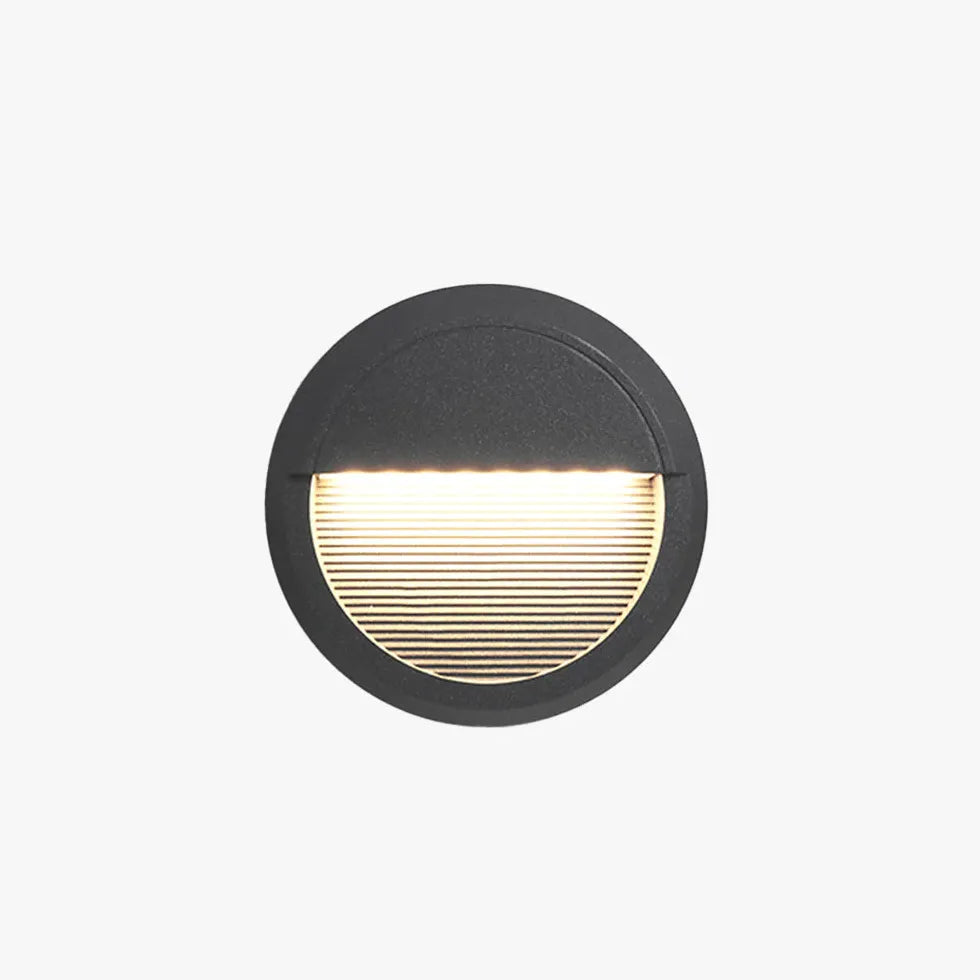 Black Security Light Round Orr Metal & Acrylic Ip65