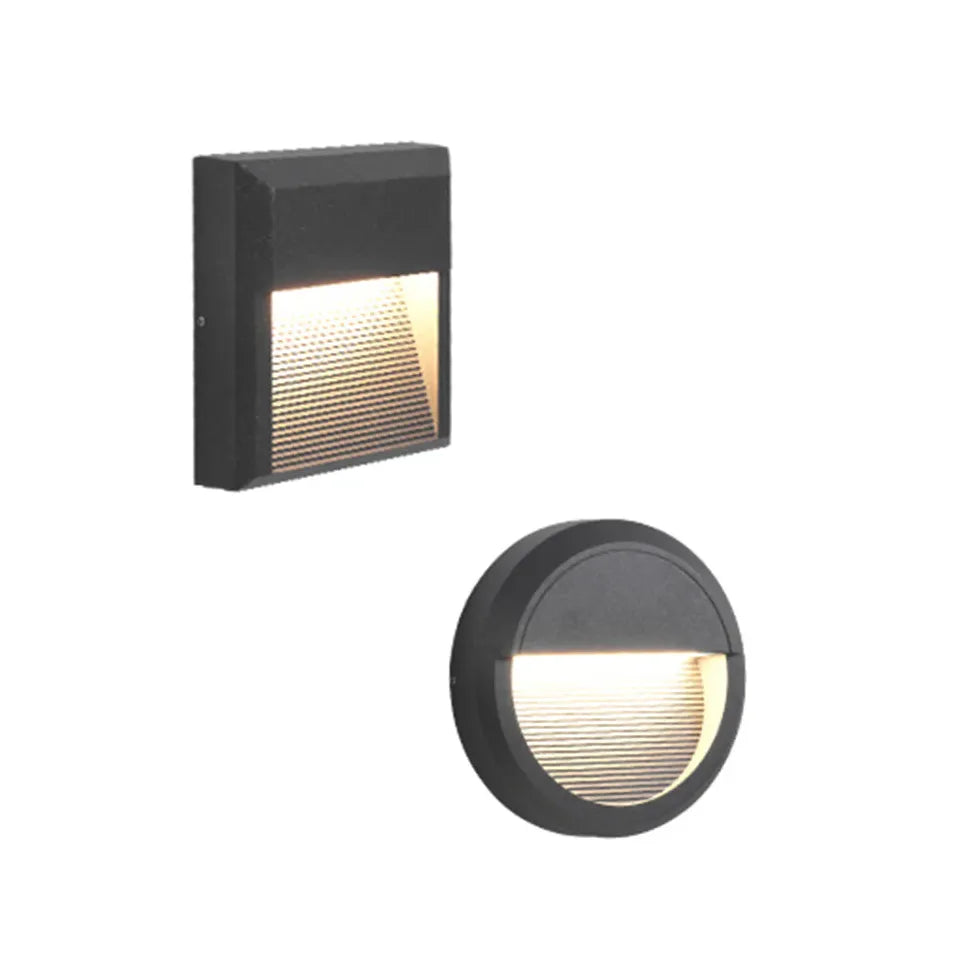 Black Security Light Round Orr Metal & Acrylic Ip65