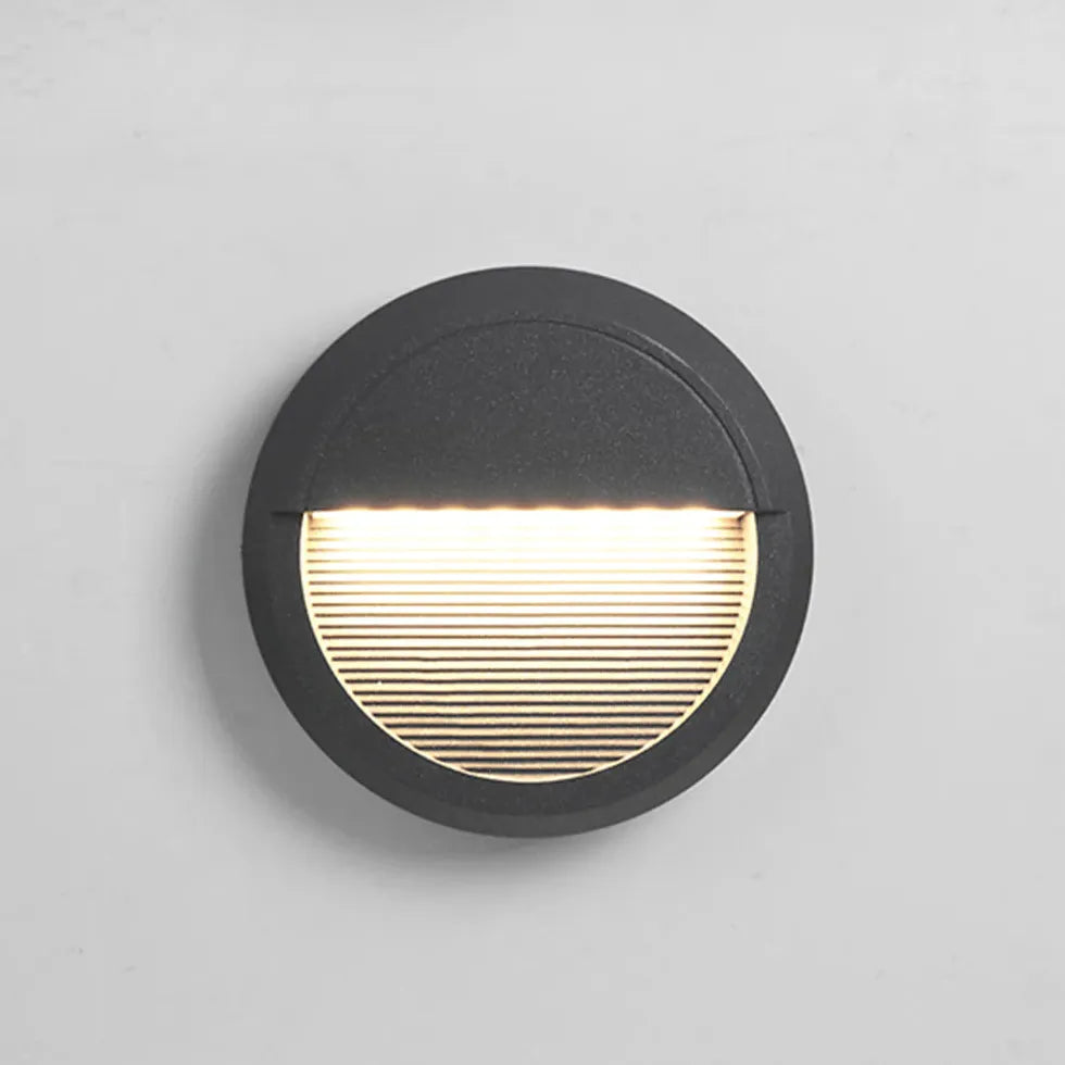 Black Security Light Round Orr Metal & Acrylic Ip65