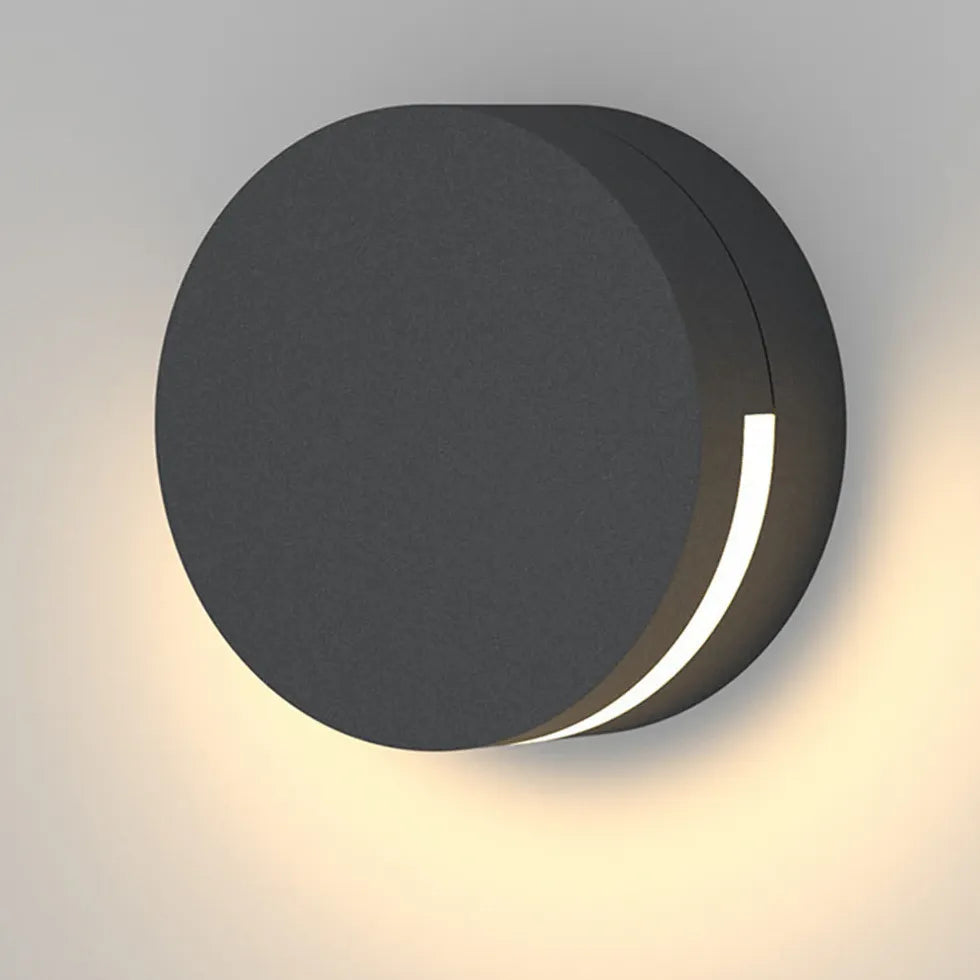 Black Led Round Orr Metal & Glass Ip65 Outdoor