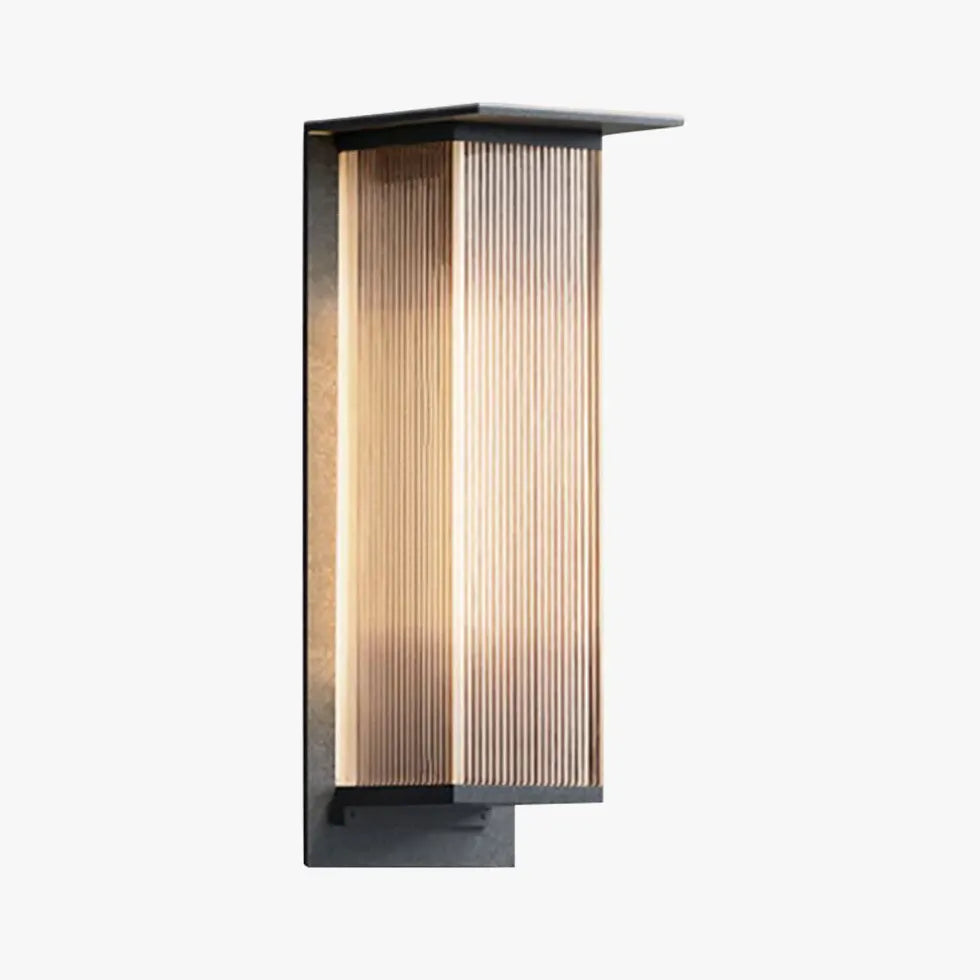 Black Outdoor Wall Light For Bedroom Rectangular Orr Metal & Acrylic Led