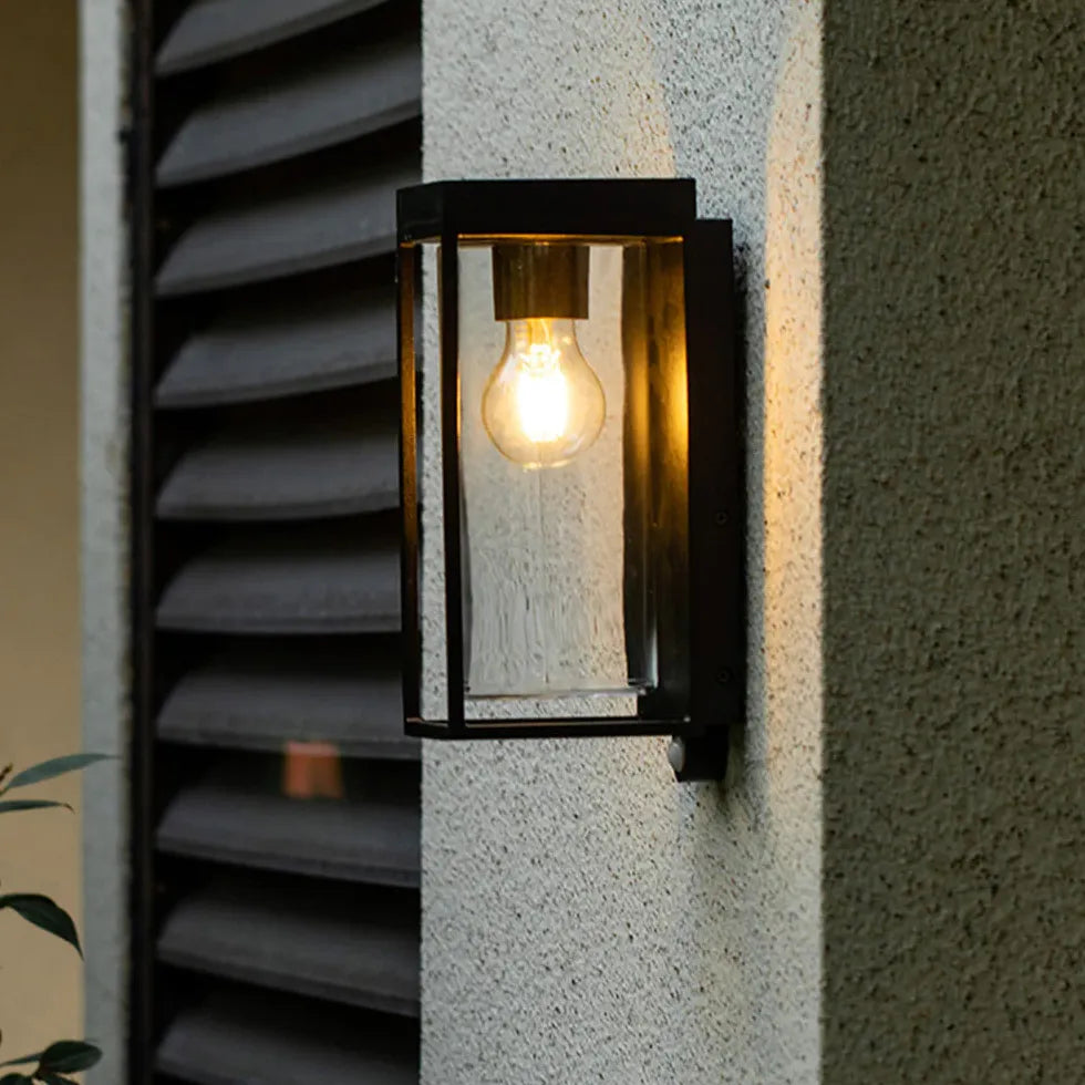 Black Lanterns Rectangular Orr Metal & Glass Ip65 Solar