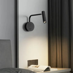 Black Single Arm Wall Light For Bedroom Orr Metal & Acrylic Warm White