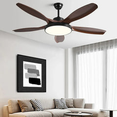 Black Ceiling Fan With Light For Study Room Ozawa Metal Led