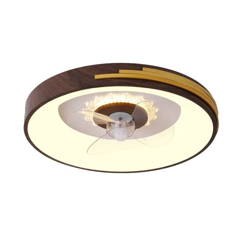 Ceiling Fan With Light For Bedroom Ozawa Metal & Wood Ip20 Dimmable Led