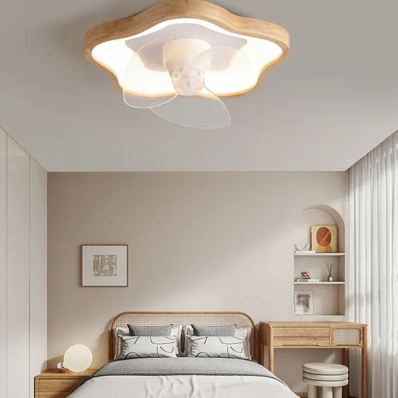 Ceiling Fan With Light For Bedroom Ozawa Metal & Wood Ip20 Dimmable Led