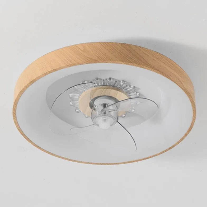 Ceiling Fan With Light For Bedroom Ozawa Metal & Wood Ip20 Dimmable Led