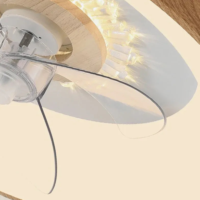 Ceiling Fan With Light For Bedroom Ozawa Metal & Wood Ip20 Dimmable Led