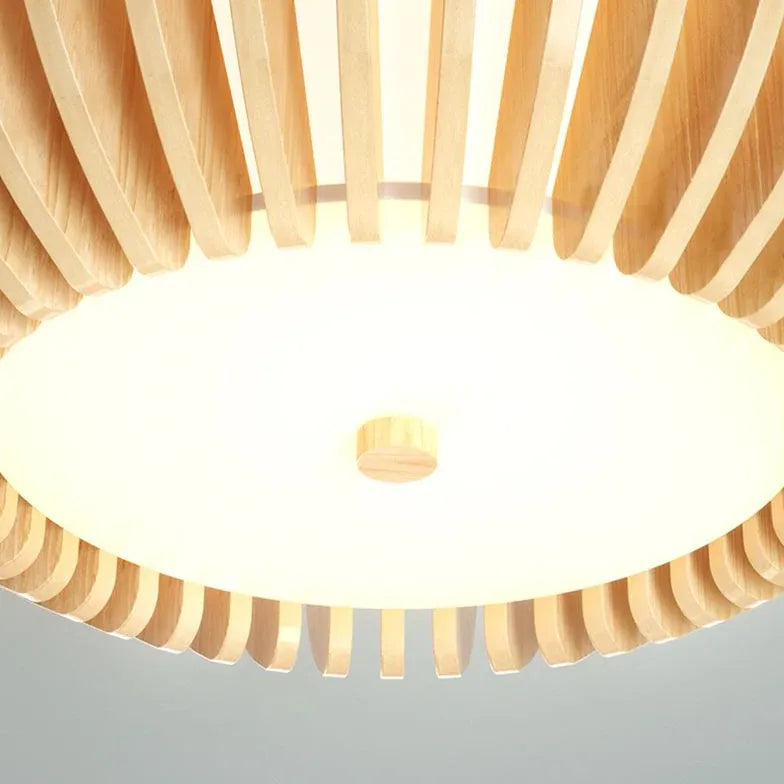 Flush Light For Living Room Round Ozawa Wood Ip20 Led