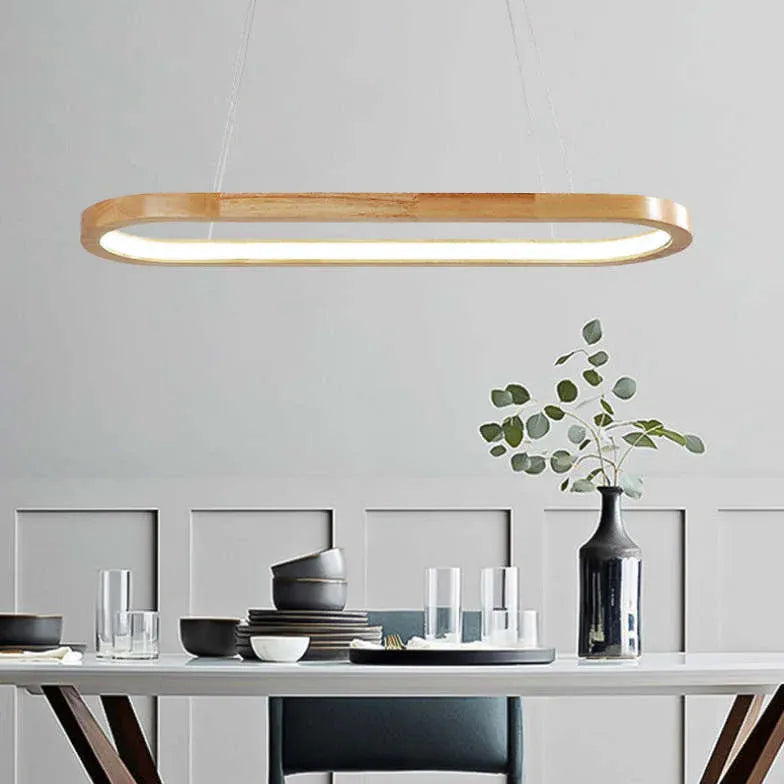 Bar Pendant Light For Kitchen Oval Ozawa Wood Dimmable