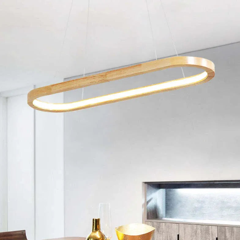 Bar Pendant Light For Kitchen Oval Ozawa Wood Dimmable